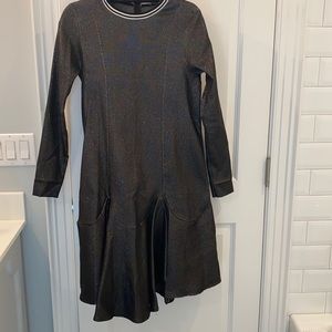 Party dress. Rainbow specks. Little past the knee